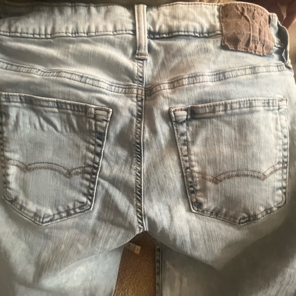 American Eagle AEO Flex Light Wash w Light Distressing Skinny Jeans 28x29 - Picture 12 of 17